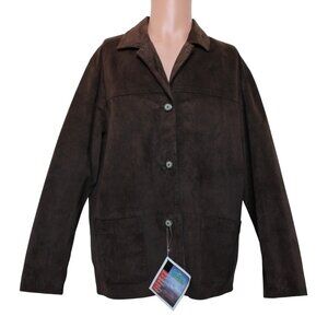 RedHead Women’s Leather Jacket Brown Size Large Classic Moto Style Outerwear